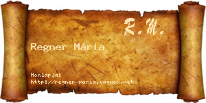 Regner Mária névjegykártya